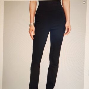 Chico's Size 12R Black Brigitte Rayon Stretch Pocket Studded Ankle Pull On Pants